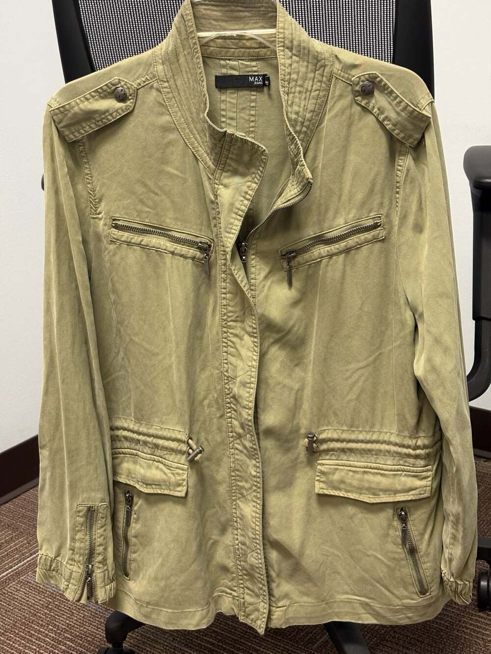 Max Jeans Olive Green Utility Jacket Great Layering piece